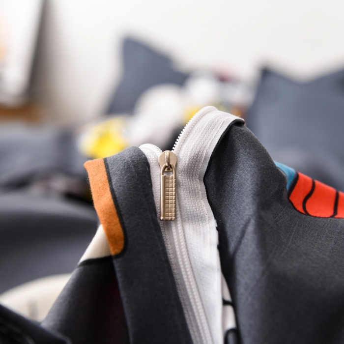 91家纺网 家纺一手货源 找家纺 乐居坊 2020新款简约小清新芦荟棉四件套 史努比灰