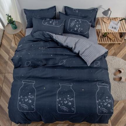 91家纺网 家纺一手货源 找家纺 乐居坊 2020新款简约小清新芦荟棉四件套 星空许愿