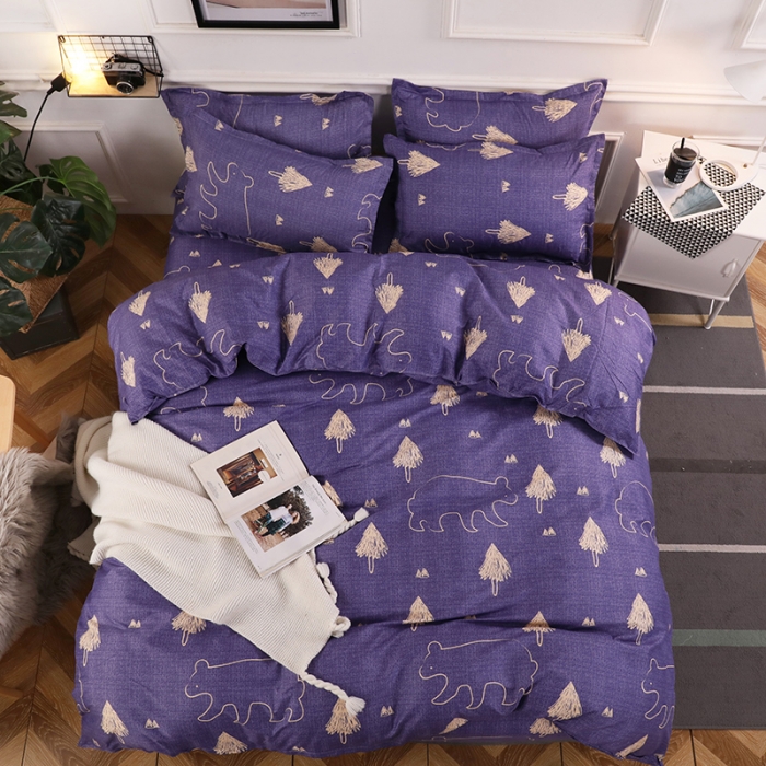 91家纺网 家纺一手货源 找家纺 乐居坊 2020新款简约小清新芦荟棉四件套 威尔士