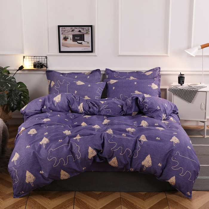 91家纺网 家纺一手货源 找家纺 乐居坊 2020新款简约小清新芦荟棉四件套 威尔士