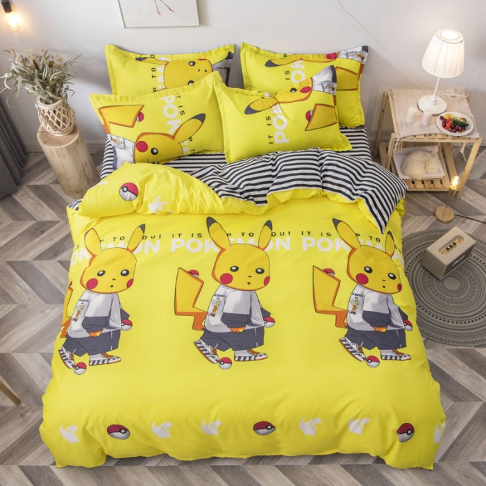 91家纺网 家纺一手货源 找家纺 乐居坊 2020新款简约小清新芦荟棉四件套 嘻哈精灵