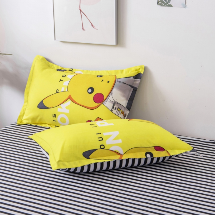 91家纺网 家纺一手货源 找家纺 乐居坊 2020新款简约小清新芦荟棉四件套 嘻哈精灵