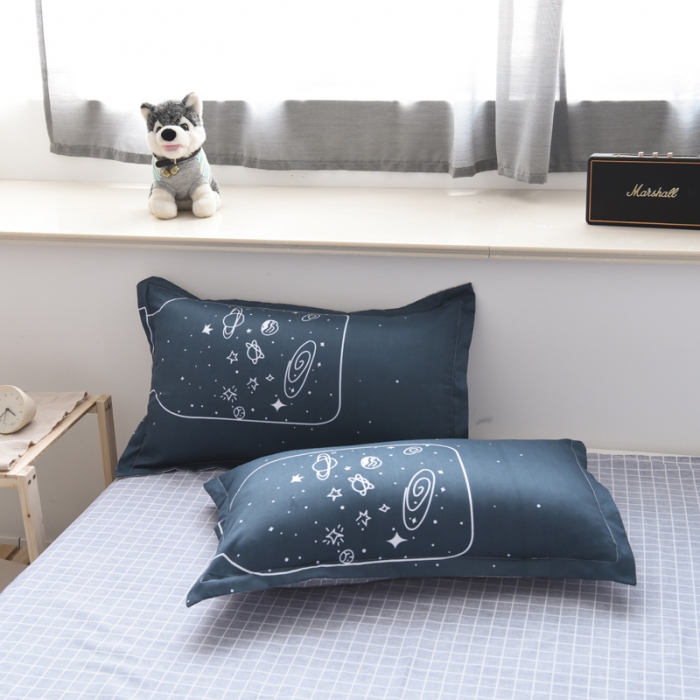 91家纺网 家纺一手货源 找家纺 乐居坊 2020新款简约小清新芦荟棉四件套 星空许愿