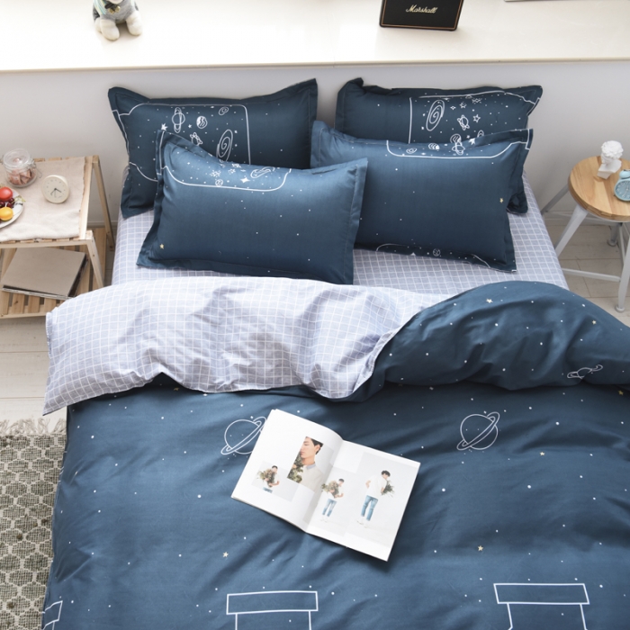 91家纺网 家纺一手货源 找家纺 乐居坊 2020新款简约小清新芦荟棉四件套 星空许愿