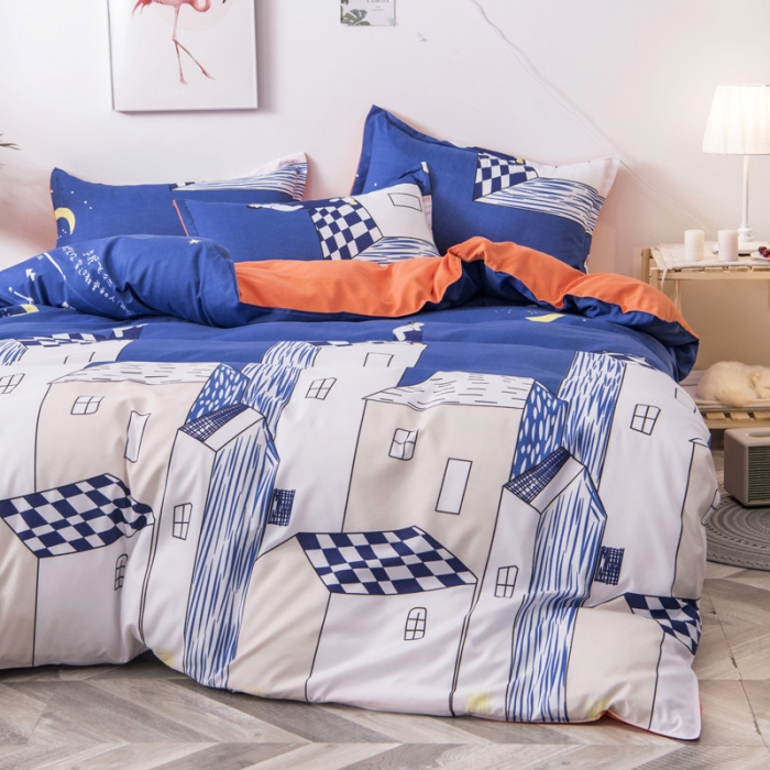 91家纺网 家纺一手货源 找家纺 乐居坊 2020新款简约小清新芦荟棉四件套 星座书上