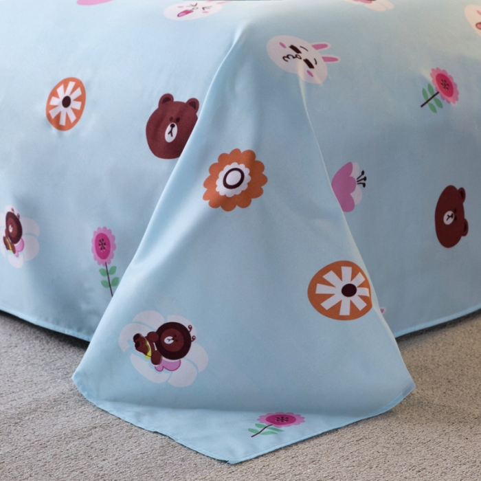 91家纺网 家纺一手货源 找家纺 乐居坊 2020新款简约小清新芦荟棉四件套 熊之梦