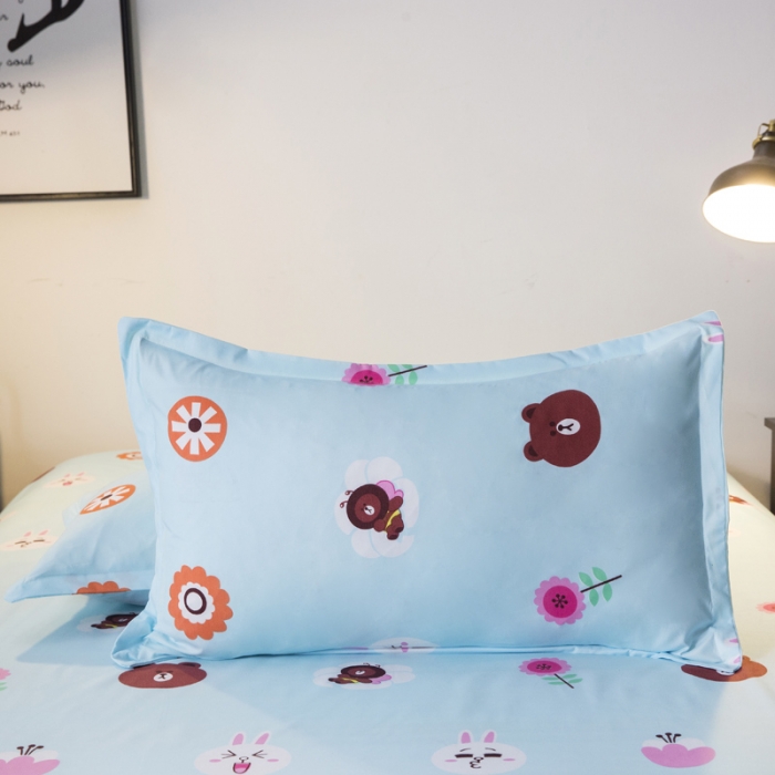 91家纺网 家纺一手货源 找家纺 乐居坊 2020新款简约小清新芦荟棉四件套 熊之梦