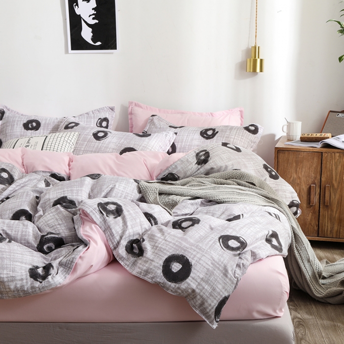 91家纺网 家纺一手货源 找家纺 乐居坊 2020新款简约小清新芦荟棉四件套 印象空间