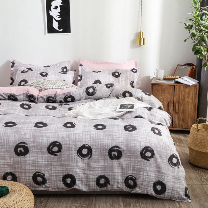 91家纺网 家纺一手货源 找家纺 乐居坊 2020新款简约小清新芦荟棉四件套 印象空间