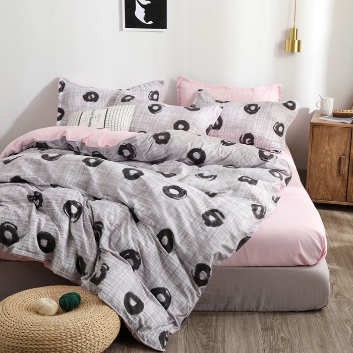 91家纺网 家纺一手货源 找家纺 乐居坊 2020新款简约小清新芦荟棉四件套 印象空间