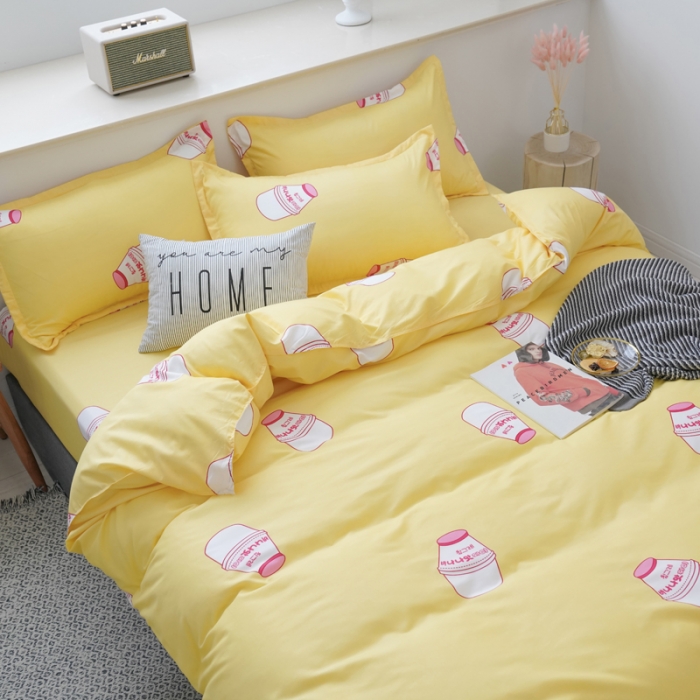 91家纺网 家纺一手货源 找家纺 乐居坊 2020新款简约小清新芦荟棉四件套 优乐多