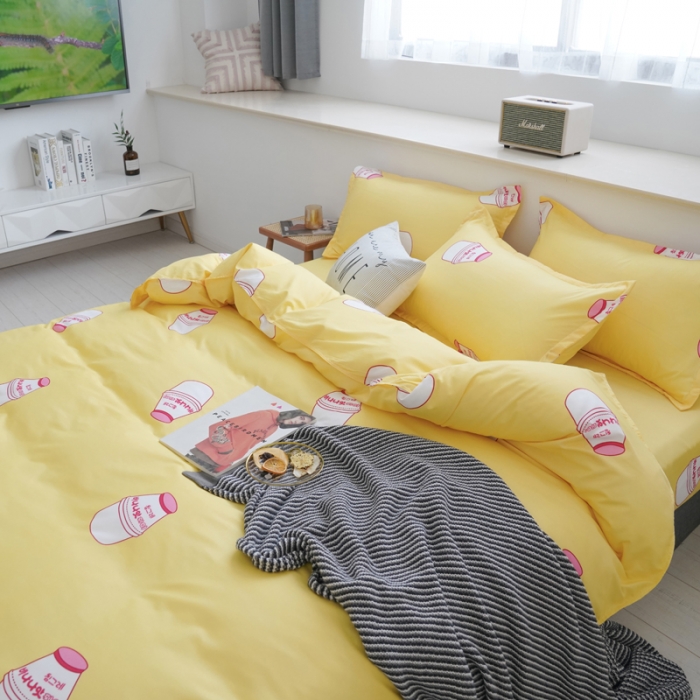 91家纺网 家纺一手货源 找家纺 乐居坊 2020新款简约小清新芦荟棉四件套 优乐多