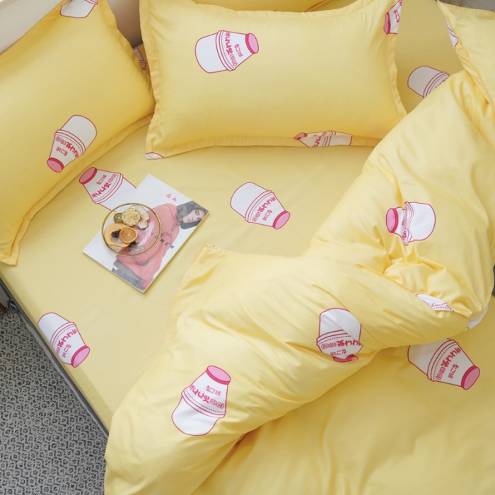 91家纺网 家纺一手货源 找家纺 乐居坊 2020新款简约小清新芦荟棉四件套 优乐多