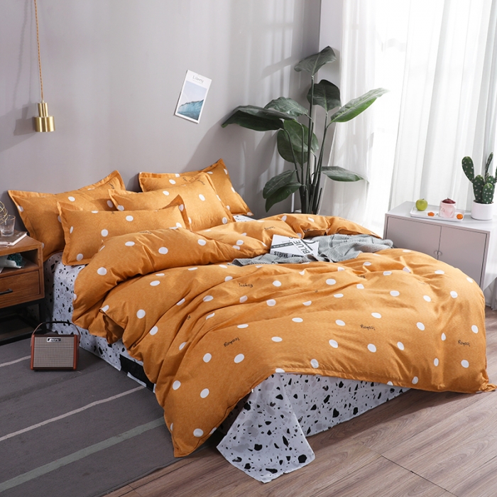 91家纺网 家纺一手货源 找家纺 乐居坊 2020新款简约小清新芦荟棉四件套 悦意