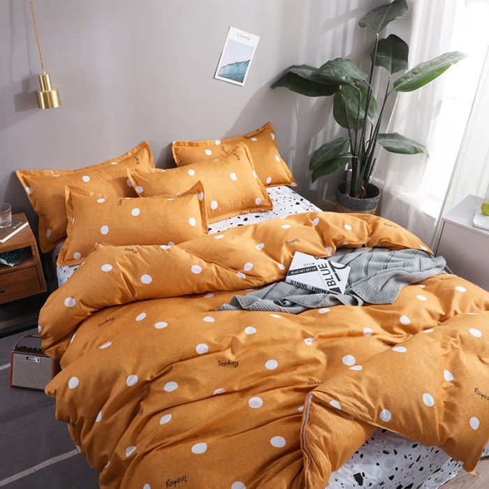 91家纺网 家纺一手货源 找家纺 乐居坊 2020新款简约小清新芦荟棉四件套 悦意