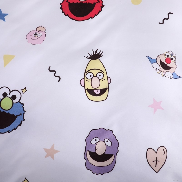 91家纺网 家纺一手货源 找家纺 乐居坊 2020新款简约小清新芦荟棉四件套 芝麻街