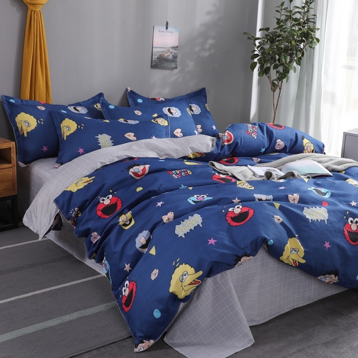 91家纺网 家纺一手货源 找家纺 乐居坊 2020新款简约小清新芦荟棉四件套 芝麻派对