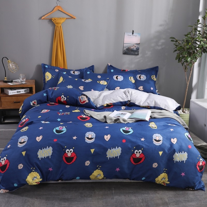 91家纺网 家纺一手货源 找家纺 乐居坊 2020新款简约小清新芦荟棉四件套 芝麻派对