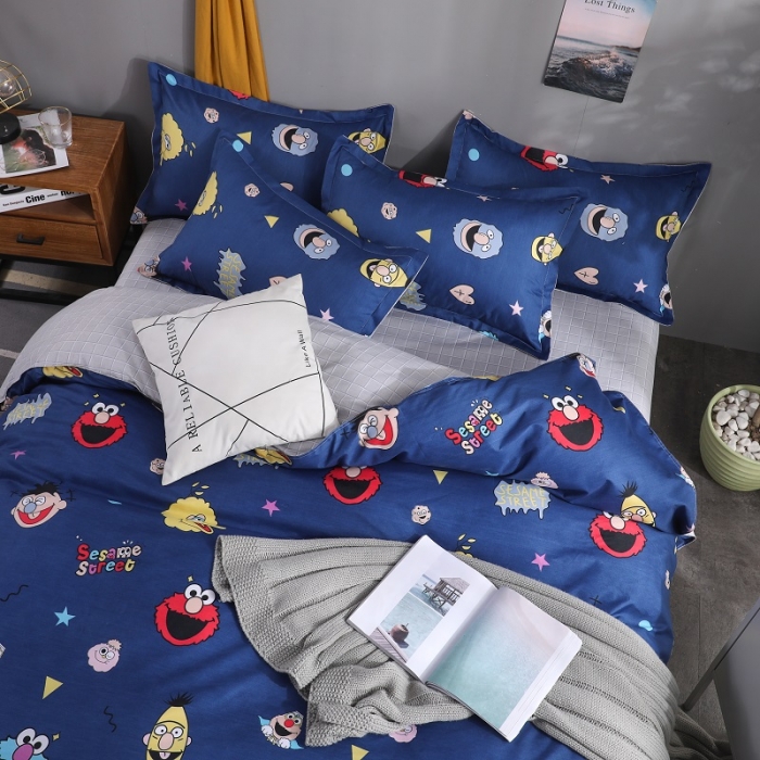 91家纺网 家纺一手货源 找家纺 乐居坊 2020新款简约小清新芦荟棉四件套 芝麻派对