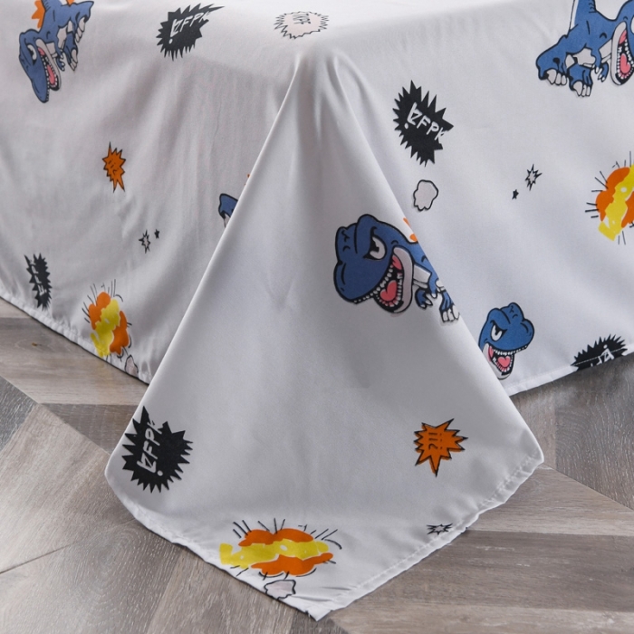 91家纺网 家纺一手货源 找家纺 乐居坊 2020新款简约小清新芦荟棉四件套 侏罗纪公园