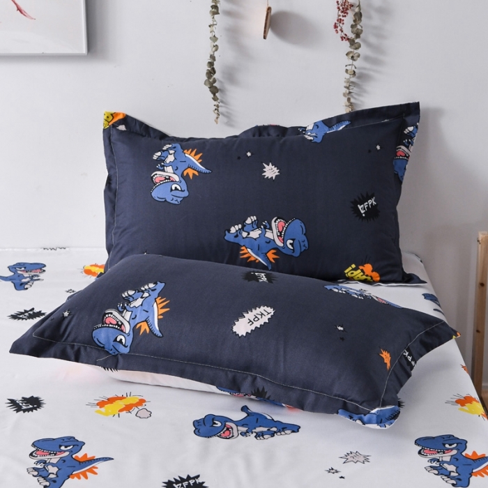 91家纺网 家纺一手货源 找家纺 乐居坊 2020新款简约小清新芦荟棉四件套 侏罗纪公园