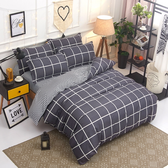 91家纺网 家纺一手货源 找家纺 乐居坊 2020新款简约小清新芦荟棉四件套 自由空间