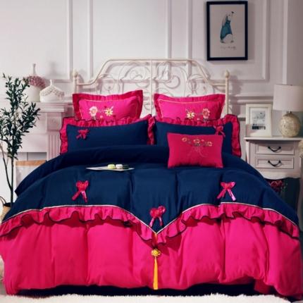 91家纺网 家纺一手货源 找家纺 （总）尹黛尔家纺 2019新款刺绣四件套韩版淑女风系列