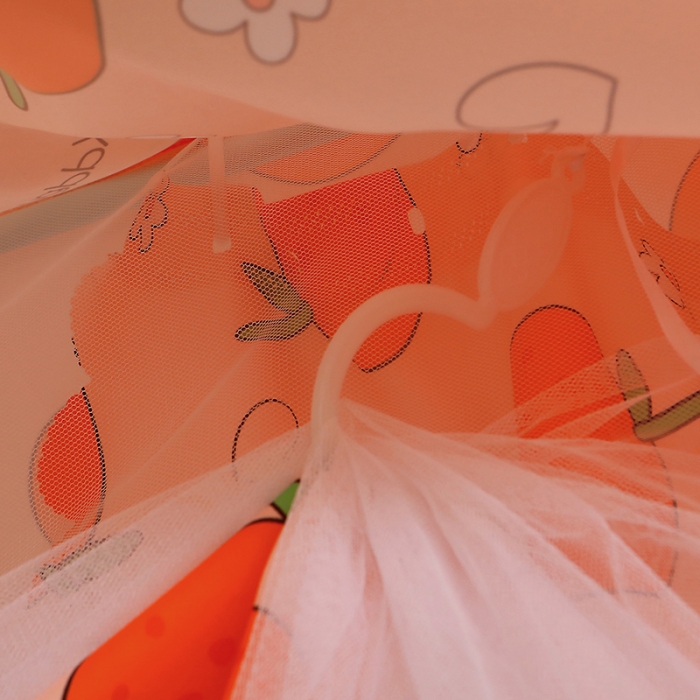 91家纺网 家纺一手货源 找家纺 迪凡保罗 新款5836-1遮光帘坐床烤漆支架蚊帐 阳光之橙