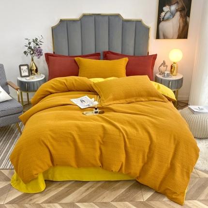 91家纺网 家纺一手货源 找家纺 （总）价格下调三沁家居 2023新款华夫格立体提花磨毛保暖四件套