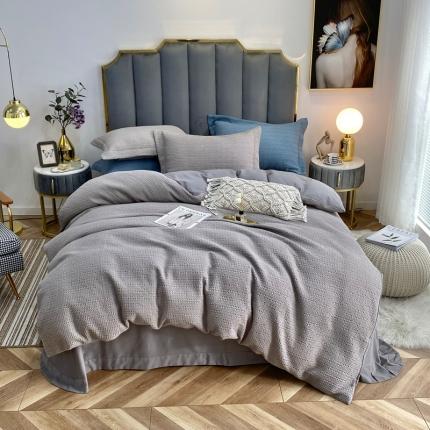 91家纺网 家纺一手货源 找家纺 （总）价格下调三沁家居 2023新款华夫格立体提花磨毛保暖四件套