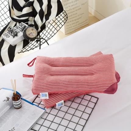 91家纺网 家纺一手货源 找家纺 萌番宝 2020新款全棉儿童水洗棉羽丝绒枕 红白条纹