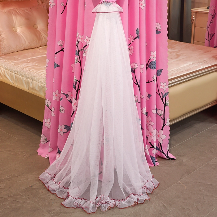 91家纺网 家纺一手货源 找家纺 艾晶美家纺 2021新款四季款豪华双杆双层蚊帐床幔 三生花