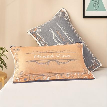 91家纺网 家纺一手货源 找家纺 朴尔四层全棉纱布一对儿童枕巾毛巾欧式枕芯盖巾 摩登时代-黄