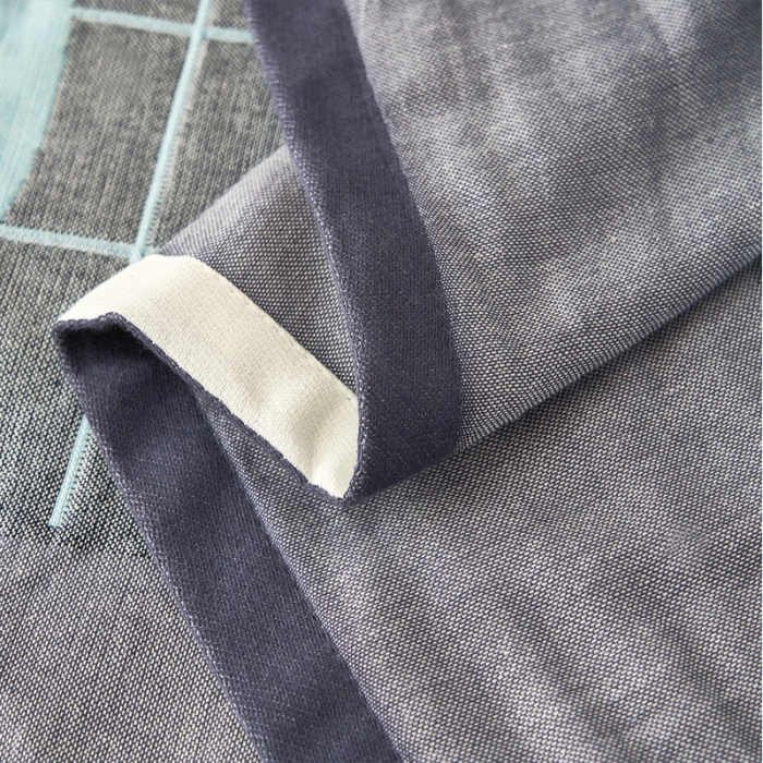 91家纺网 家纺一手货源 找家纺 朴尔四层全棉纱布一对儿童枕巾毛巾欧式枕芯盖巾 BBQ-蓝