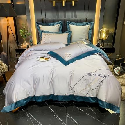 91家纺网 家纺一手货源 找家纺 （总）凯磊 2020新款100S长绒棉刺绣四件套