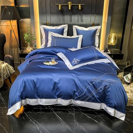 91家纺网 家纺一手货源 找家纺 （总）凯磊 2020新款100S长绒棉刺绣四件套