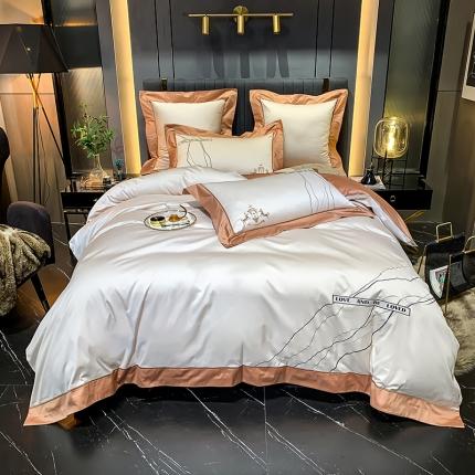 91家纺网 家纺一手货源 找家纺 （总）凯磊 2020新款100S长绒棉刺绣四件套