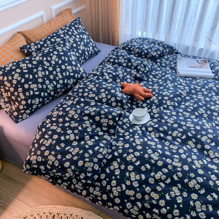 91家纺网 家纺一手货源 找家纺 感遇家纺 2020新款全棉亲肤印花四件套三件套-缘冬系列 花间蜜语