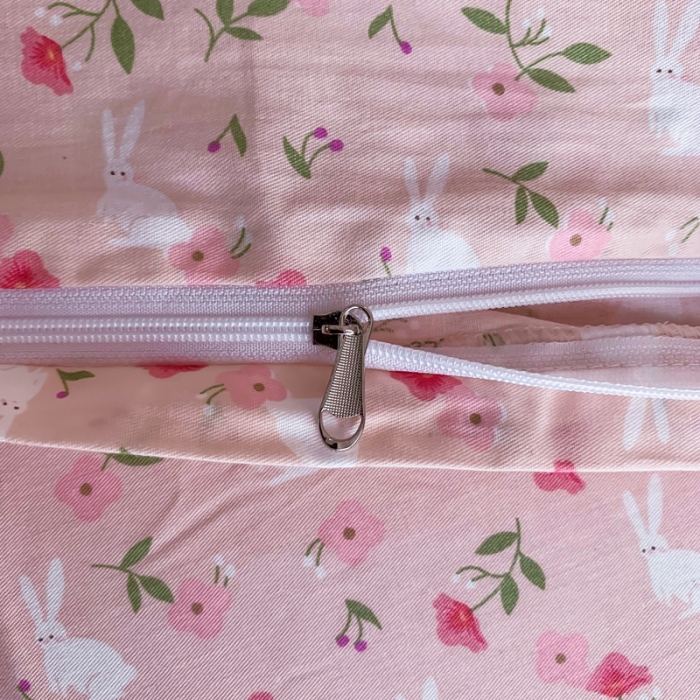 91家纺网 家纺一手货源 找家纺 感遇家纺 2020新款全棉亲肤印花四件套三件套-缘冬系列 花间小兔