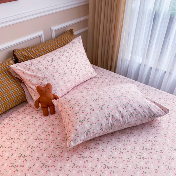 91家纺网 家纺一手货源 找家纺 感遇家纺 2020新款全棉亲肤印花四件套三件套-缘冬系列 花间小兔