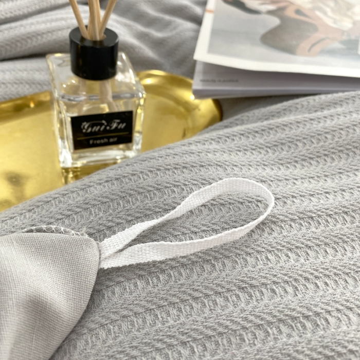 91家纺网 家纺一手货源 找家纺 （总）价格下调三沁家居 2023新款华夫格立体提花磨毛保暖四件套