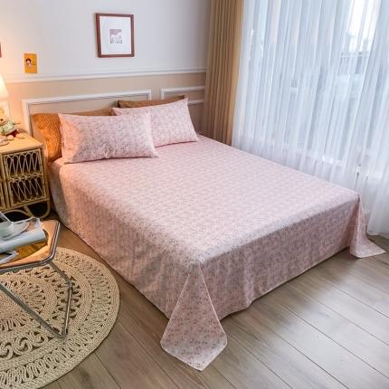 91家纺网 家纺一手货源 找家纺 感遇家纺 2020新款全棉亲肤印花缘冬系列单床单 花间小兔