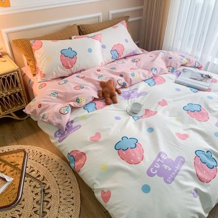 感遇 2020新款全棉亲肤印花缘冬系列单被套 大草莓