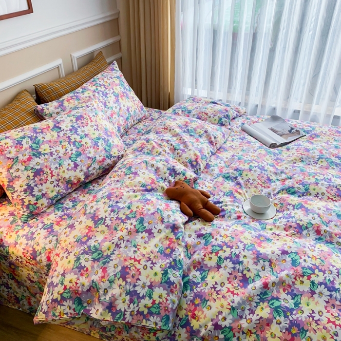 91家纺网 家纺一手货源 找家纺 感遇 2020新款全棉亲肤印花缘冬系列单被套 花海