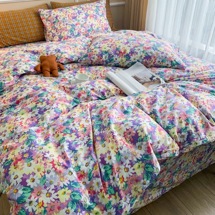 91家纺网 家纺一手货源 找家纺 感遇 2020新款全棉亲肤印花缘冬系列单被套 花海