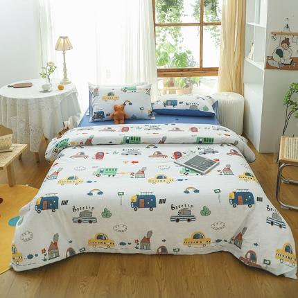 91家纺网 家纺一手货源 找家纺 感遇家纺 2021年春夏新品全棉四件套纯棉三件套 小汽车