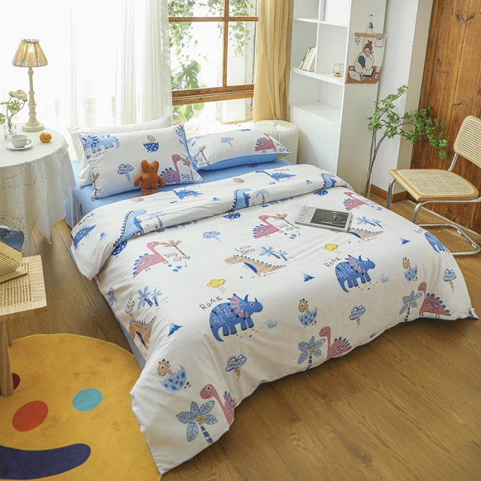 91家纺网 家纺一手货源 找家纺 感遇家纺 2021年春夏新品全棉四件套纯棉三件套 小阿龙