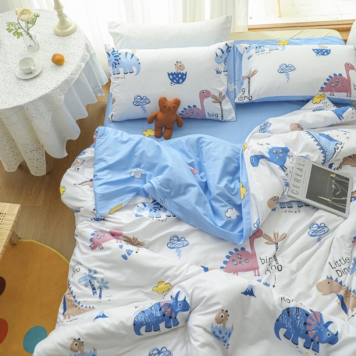 91家纺网 家纺一手货源 找家纺 感遇家纺 2021年春夏新品全棉四件套纯棉三件套 小阿龙