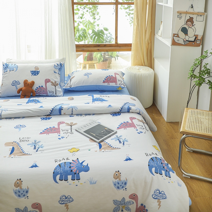 91家纺网 家纺一手货源 找家纺 感遇家纺 2021年春夏新品全棉四件套纯棉三件套 小阿龙