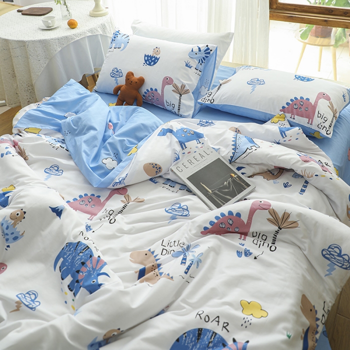 91家纺网 家纺一手货源 找家纺 感遇家纺 2021年春夏新品全棉四件套纯棉三件套 小阿龙